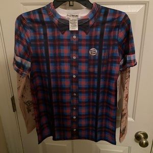 Faux Real Kid's Youth Lumberjack with Tattoo Childrens Costume, White- L 10-12